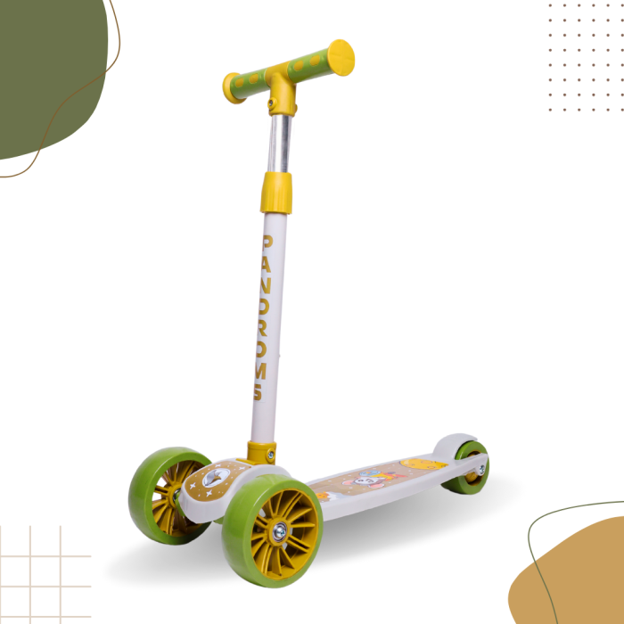 PANDROMS Kids Kick Scooter - Off-White/Beige/Olive