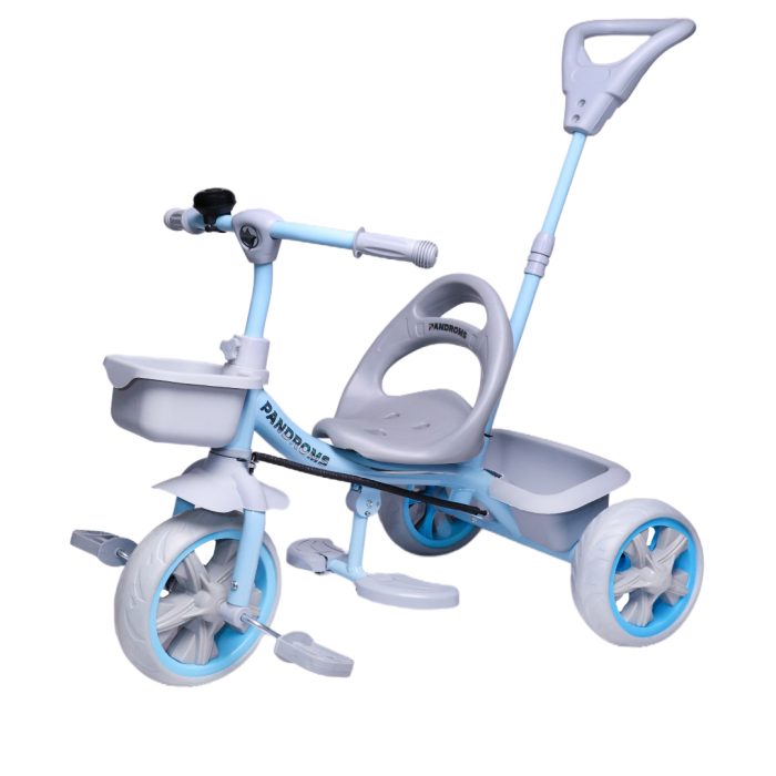 Pandroms Kids Tricycle with Parental Control - Blue/Grey