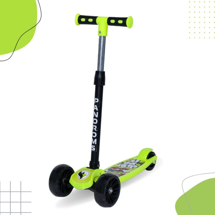 PANDROMS Kids Kick Scooter with LED Wheels - Fl. Yellow/Black